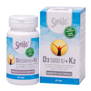 AM Health Smile Vitamin D3 5000iu + K2 Βιταμίνη για Ανοσοποιητικό 5000iu 60 Kάψουλες