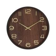 Atmosphera Ρολόι Tοίχου Αναλογικό Ivana Ø38cm Kαφέ Χρυσό