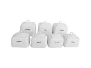 Σετ Βάζα Αποθήκευσης μπαχαρικών, ζάχαρης και καφέ 7 τεμαχίων από Πορσελάνη σε Λευκό χρώμα