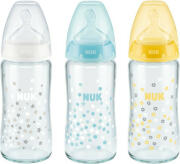 Nuk Γυάλινο Μπιμπερό Κατά των Κολικών με Θηλή Σιλικόνης 240ml για 0-6 μηνών σε Διάφορα Χρώματα