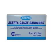 Asepta Gauze Bandages 5cm x 2,5m Επίδεσμος Γάζας 1 τεμάχιο