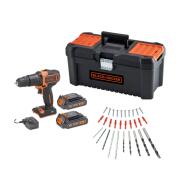 Black & Decker Σετ Κρουστικό Δραπανοκατσάβιδο Μπαταρίας 18V 2x1.5Ah