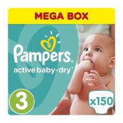Pampers Πάνες Active Baby-Dry No.3 5-9Kg 150 τμχ.