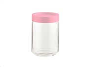 Γυάλινο Βάζο Αποθήκευσης  με Πλαστικό Καπάκι Ασφαλείας σε Ροζ χρώμα , 650ml, Ocean 2523G9903 P