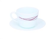 Σετ Φλυτζάνι για Espresso Καφέ με πιατάκι Σερβιρίσματος σε Λευκό χρώμα με Μωβ σχέδιο, Bormioli 13894