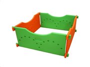 Παιδικός παιδότοπος φράχτης, τετράγωνος, σε Πορτοκαλί και Πράσινο χρώμα,  96x96x40 cm, Happy Box