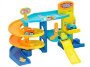 Let's Play Παιδικό Γκαράζ 2 επιπέδων με 3 αυτοκινητάκια,  46x31x28 cm, μπλε-κίτρινο χρώμα