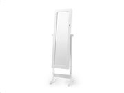 Ξύλινος Ολόσωμος Καθρέφτης Δαπέδου με Μπιζουτιέρα σε λευκό χρώμα 36x10x150cm, InnovaGoods XXL