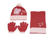 Peppa Pig Παιδικό Σετ Σκουφάκι, Κασκόλ και Γάντια, σε 2 χρώματα Κόκκινο