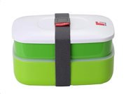 Φαγητοδοχείο Lunchbox 2 επιπέδων 1.2L με ιμάντα ασφαλείας σε πράσινο χρώμα, Bergner BG-5752-GR