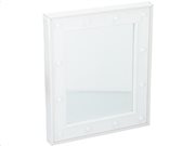 Διακοσμητικός Τετράγωνος Καθρέπτης με 12 Led σε λευκό χρώμα, 32.2x2.5x27.5 cm
