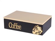 Ξύλινο Κουτί Αποθήκευσης για φακελάκια τσαγιού με 6 θέσεις σε Μαύρο χρώμα, 24x15.5x7 cm, Tea box
