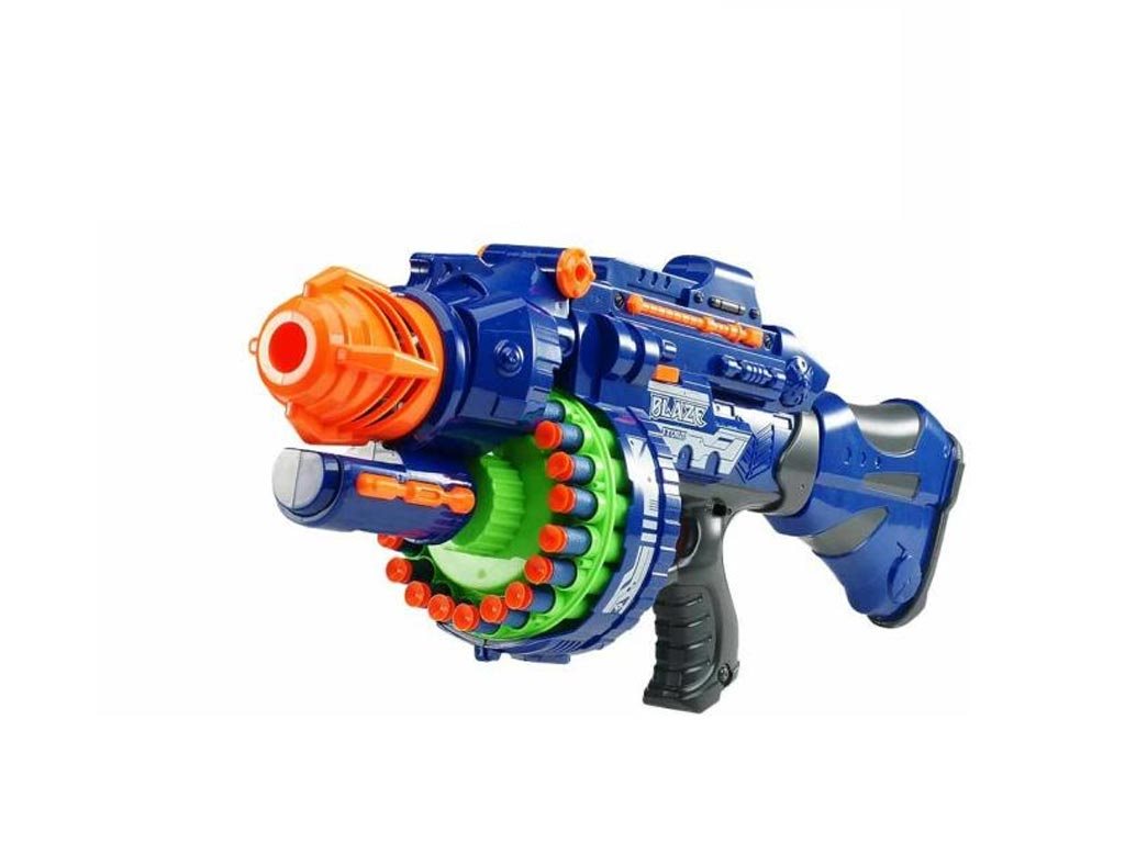 Παιδικό Παιχνίδι Όπλο με ήχο και φυσίγγια σε Mπλε χρώμα, 56x25.5x16 cm, Toy gun