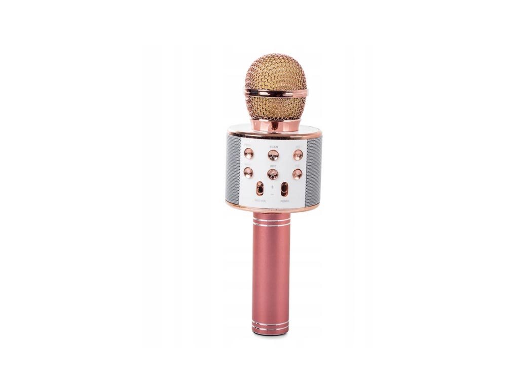 Ασύρματο Bluetooth μικρόφωνο με ενσωματωμένο ηχείο και Καραόκε, Karaoke Ροζ χρυσό