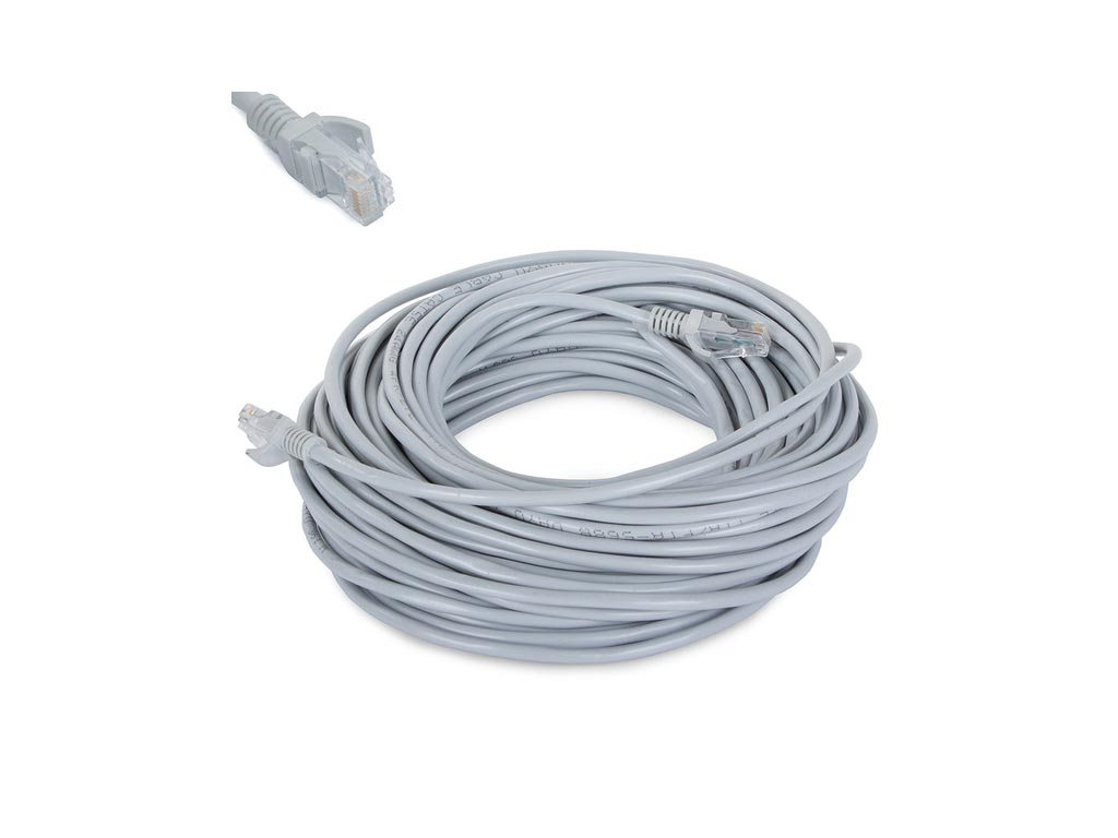 Καλώδιο Δικτύου Ethernet CAT 5E Rj45 UTP μήκους 20 μέτρων σε γκρι χρώμα, Cable