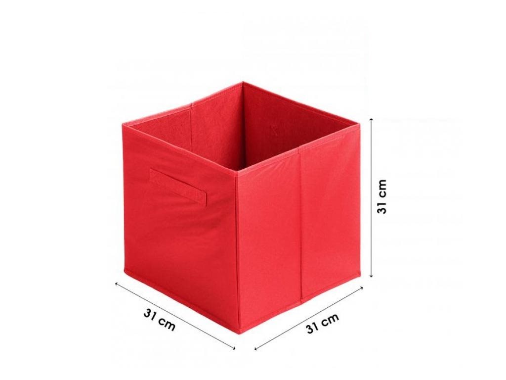 Πτυσσόμενο Υφασμάτινο Κουτί Αποθήκευσης 31x31x31 cm, σε Κόκκινο χρώμα