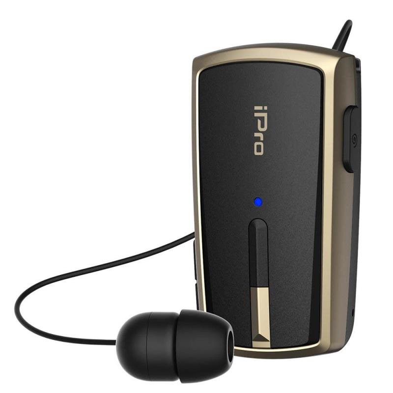 Ακουστικό Bluetooth iPro RH120 Retractable Μαύρο-Χρυσό
