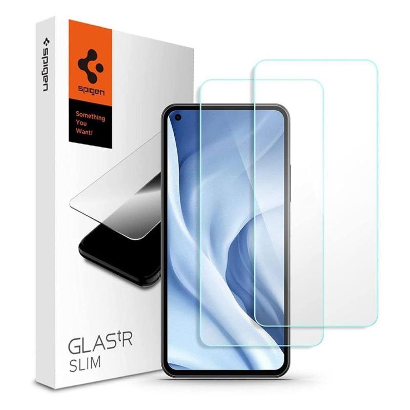 Tempered Glass Full Face Spigen Glas.tR Slim Xiaomi Mi 11 Lite 4G/ Mi 11 Lite 5G (2 τεμ.)