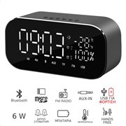 Akai ABTS-S2 BK Ξυπνητήρι και ηχείο Bluetooth με Aux-In, microSD, FM, USB για φόρτιση/μουσική – 6 W