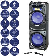 Akai DJ-S5H Φορητό ηχείο με μίκτη, διπλό Bluetooth, LED, 2 USB, 2 SD, 2 Aux-In και μικρόφωνο – 400 W