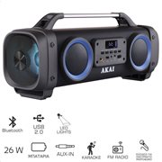 Akai ABTS-SH02 Φορητό ηχείο Bluetooth karaoke με USB, LED και Aux-In – 26 W