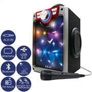 Akai CEU7300-BT Φορητό ηχείο Bluetooth karaoke με LED, μικρόφωνο, FM, USB και Aux-In – 6 W