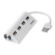 Hama USB 2.0 Hub 1:4, Bus Powered, Λευκό