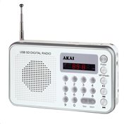 Akai DR002A-521 Λευκό Φορητό ψηφιακό ραδιόφωνο με USB, κάρτα SD και Aux-In