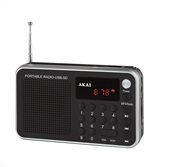 Akai DR002A-521 Μαύρο Φορητό ψηφιακό ραδιόφωνο με USB, κάρτα SD και Aux-In