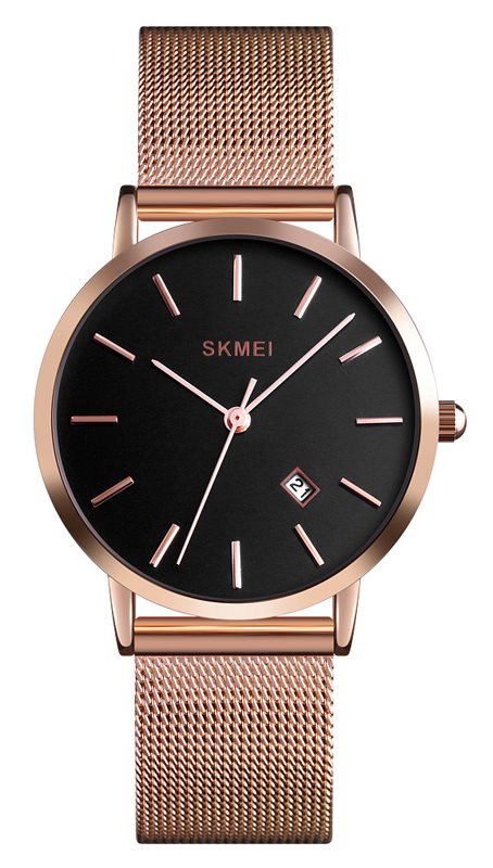 SKMEI γυναικείο ρολόι 1530RG μεταλλικό μπρασελέ 33mm 3 ATM ροζ χρυσό