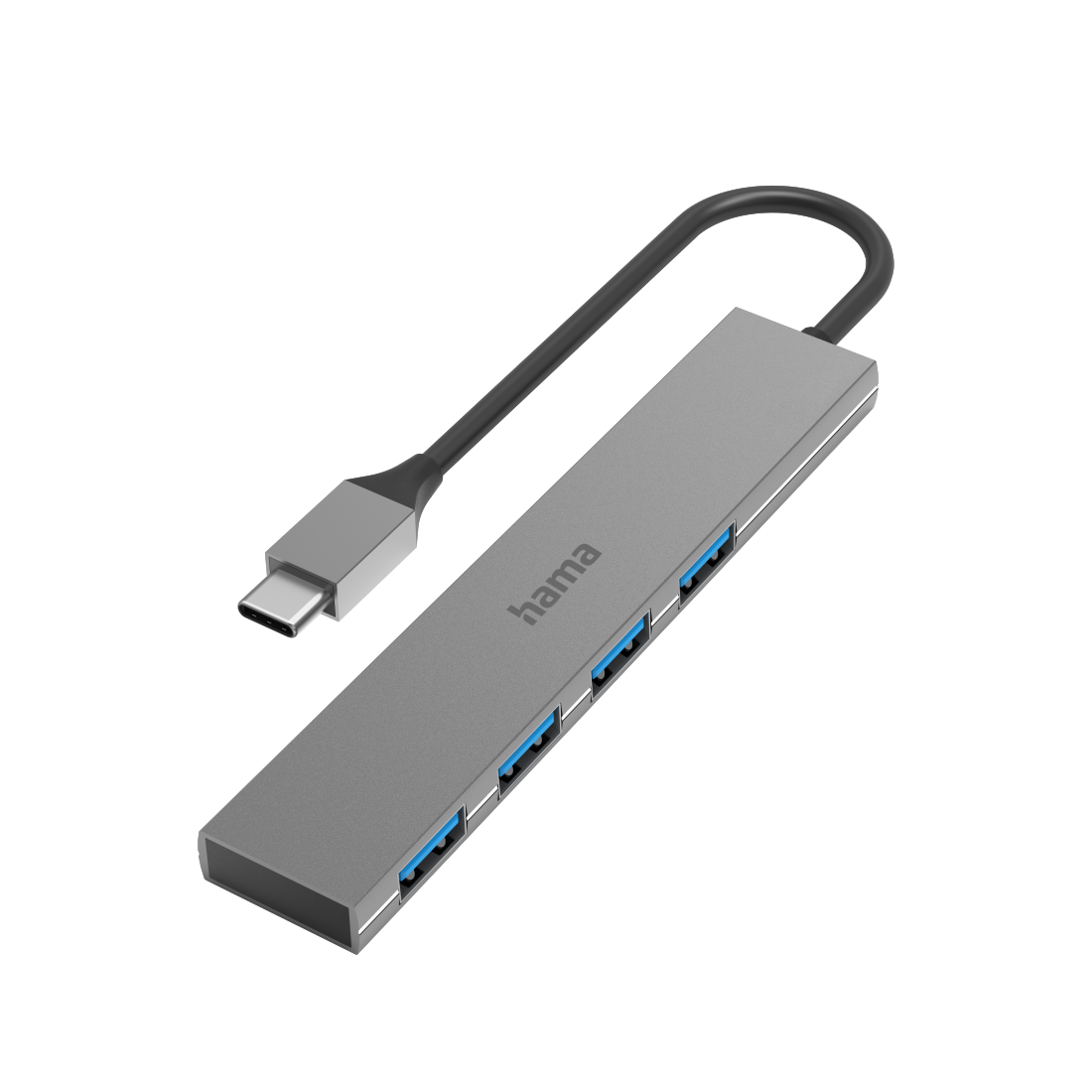 Hama USB-C Hub με 4 θύρες USB 3.2 Gen1 με ταχύτητα 5 Gbit/s, Aluminium, Ultra Slim