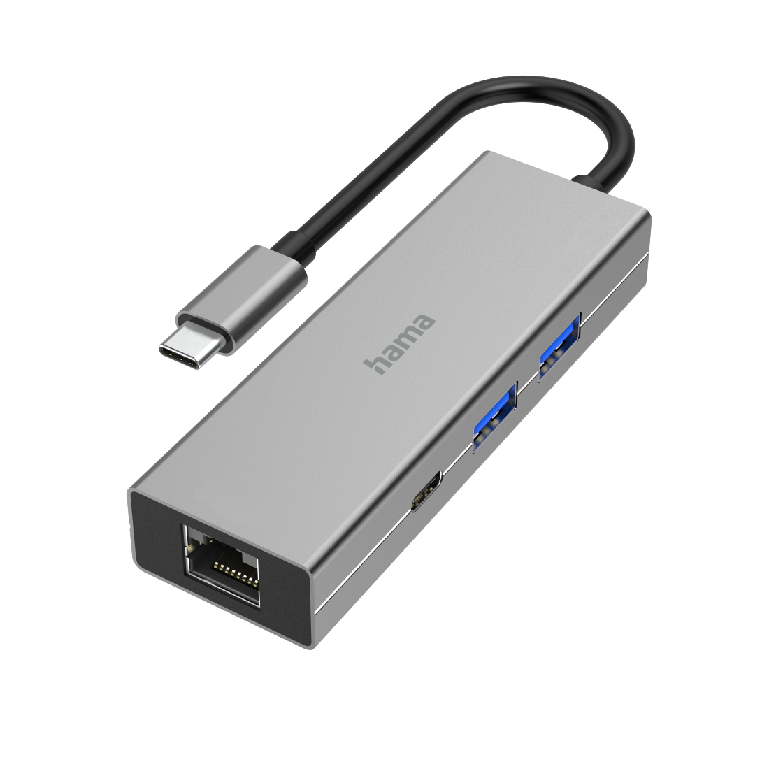 Hama USB-C Multiport Hub 4 θύρών, 2 x USB-A, 1 x USB-C και 1 x LAN/Ethernet