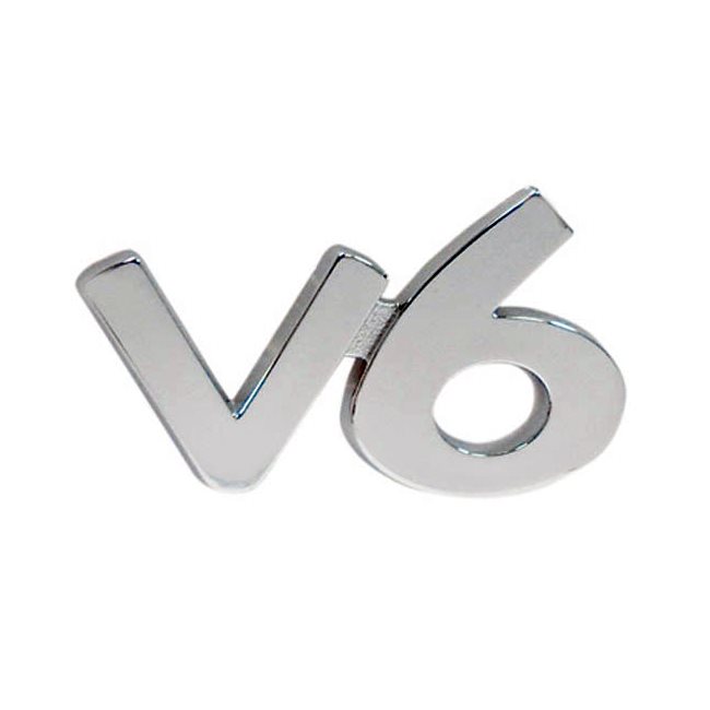 Auto Gs Αυτοκόλλητο Σήμα Χρωμίου 3D "V6" 6.5x3.5cm 1 Τεμάχιο