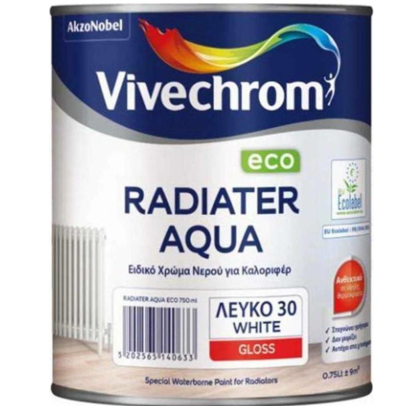 Vivechrom Radiater Aqua Eco 30 Λευκό Gloss 750ML
