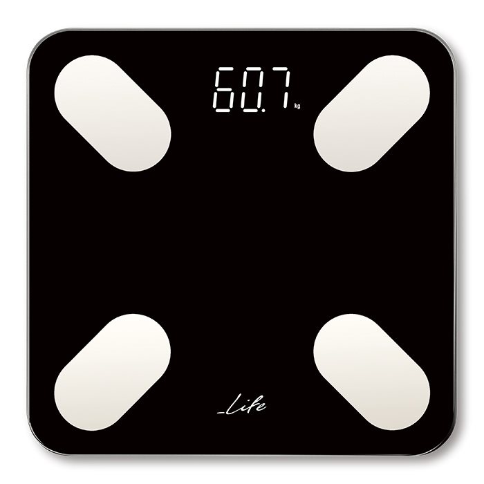 Life Ψηφιακή Ζυγαριά 12 Μετρήσεων με Λιπομετρητή & Bluetooth Petite Smartweight BT Μαύρη 180kg