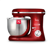 Izzy Κουζινομηχανή 1400W με Ανοξείδωτο Κάδο 7lt Spicy Red IZ-1500 6 Ταχύτητες και 4 Εξαρτήματα