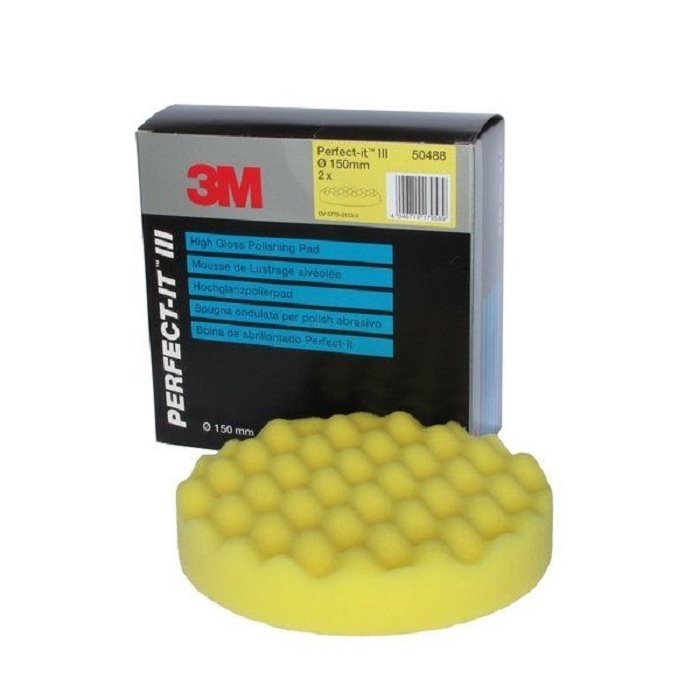 3M™ Perfect-It™ Σφουγγάρι Γυαλίσματος, Ανάγλυφο, Κίτρινο, 150 mm, PN50488