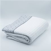 White Fabric Κουβέρτα Paisley Άσπρη Μονή