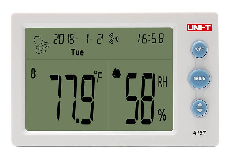 UNI-T θερμόμετρο & υγρασιόμετρο A13T λειτουργία ρολόι & ξυπνητήρι