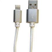 Simply Καλώδιο Data USB to Lightning USB 1,5m Πλεκτό Ασημί