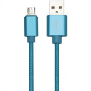 Simply Καλώδιο Data USB to Micro USB 1,5m Πλεκτό Μπλε