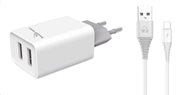 POWERTECH Φορτιστής τοίχου & καλώδιο Micro USB PT-775 2x USB 2.1A