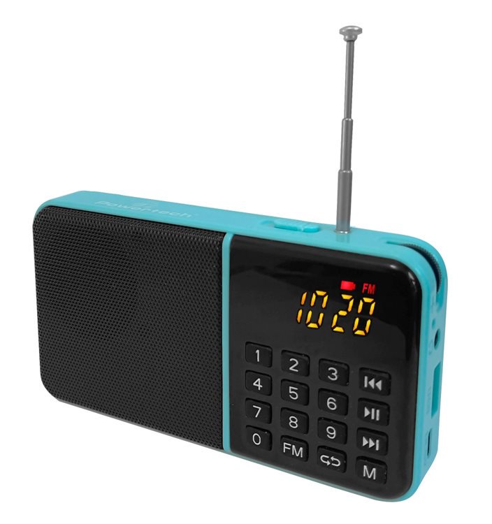 POWERTECH ραδιόφωνο & φορητό ηχείο PT-997 LCD 1200mah μπλε