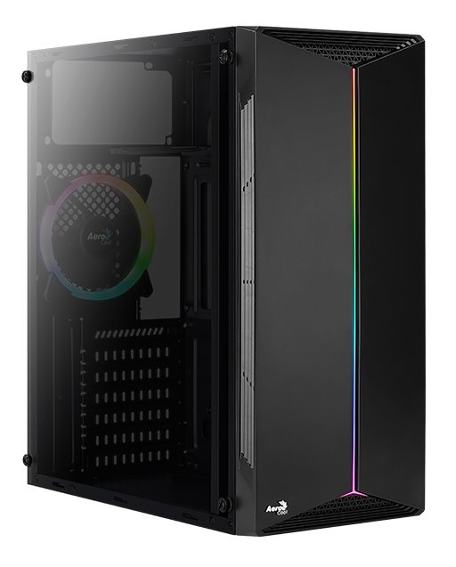 AEROCOOL PC case mid tower SPLIT-G-BK-V1 192.5x412.5x392mm 1x RGB fan