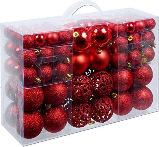 Christmas Gifts Χριστουγεννιάτικες Μπάλες Xmas Balls 100  32x3cm & 36x4cm & 32x6cm Κόκκινο