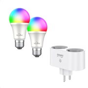 Σετ 2xGosund Έξυπνος Λαμπτήρας Led A60 2700K RGB+W & Έξυπνη Πρίζα 2in1 16A
