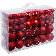 Christmas Gifts Σετ Χριστουγεννιάτικες μπάλες 3/4/6cm Κόκκινες 100τμχ