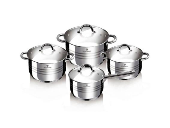 Blaumann BL-3115 Σετ κατσαρόλες, 8 τεμ. από Ανοξείδωτο ατσάλι με καπάκια