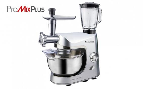 TurboTronic Κουζινομηχανή μίξερ ζαχαροπλαστικής Κρεατομηχανή 2000 Watt με Κάδο 4.5lt TT-007  Ασημί