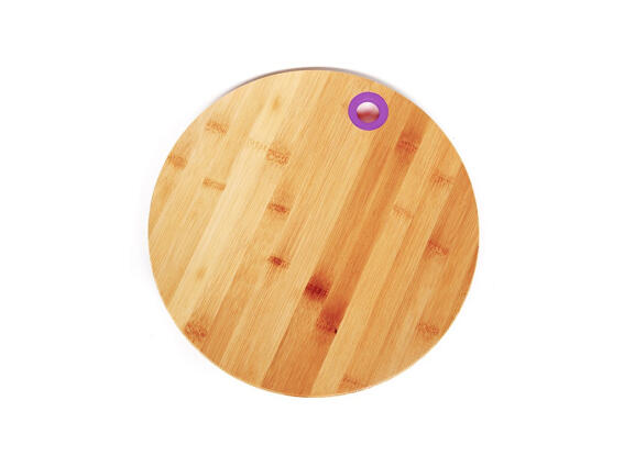 Muhler Ξύλινος Στρογγυλός Δίσκος Κοπής Μπαμπού (Bamboo) με λεπτομέρεια σε Μωβ χρώμα, MR-1635BS
